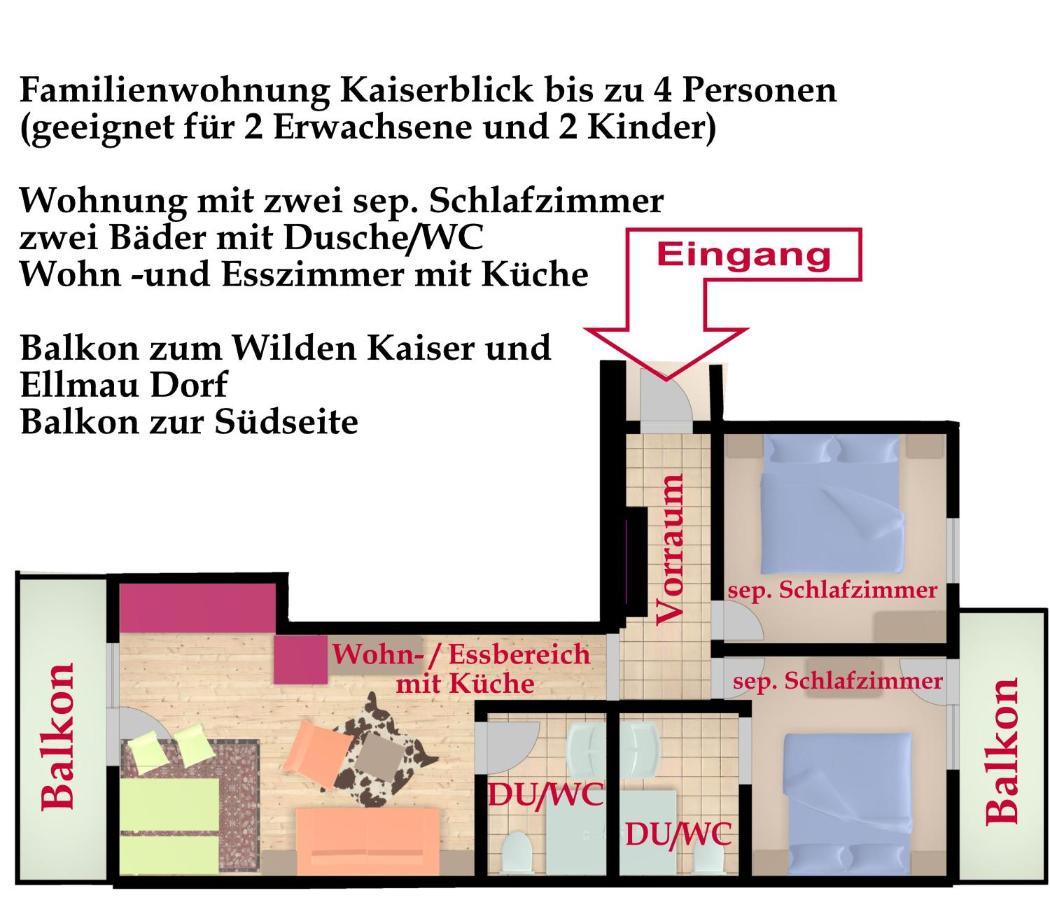 Kaiserapart Ellmau Zentrum Buitenkant foto