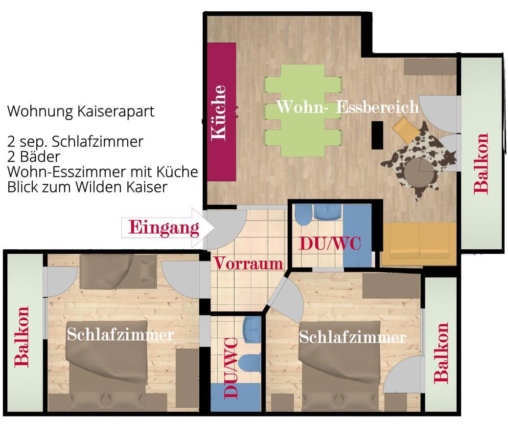 Kaiserapart Ellmau Zentrum Buitenkant foto